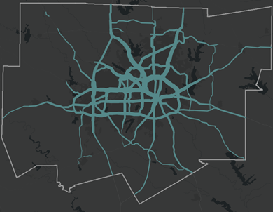 Map thumbnail linked to interactive map of Mobility 2045 roadway performance