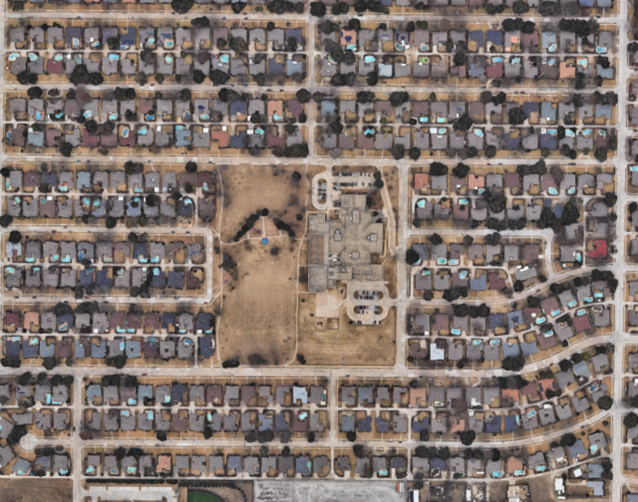 Google earth photo of connected street grid