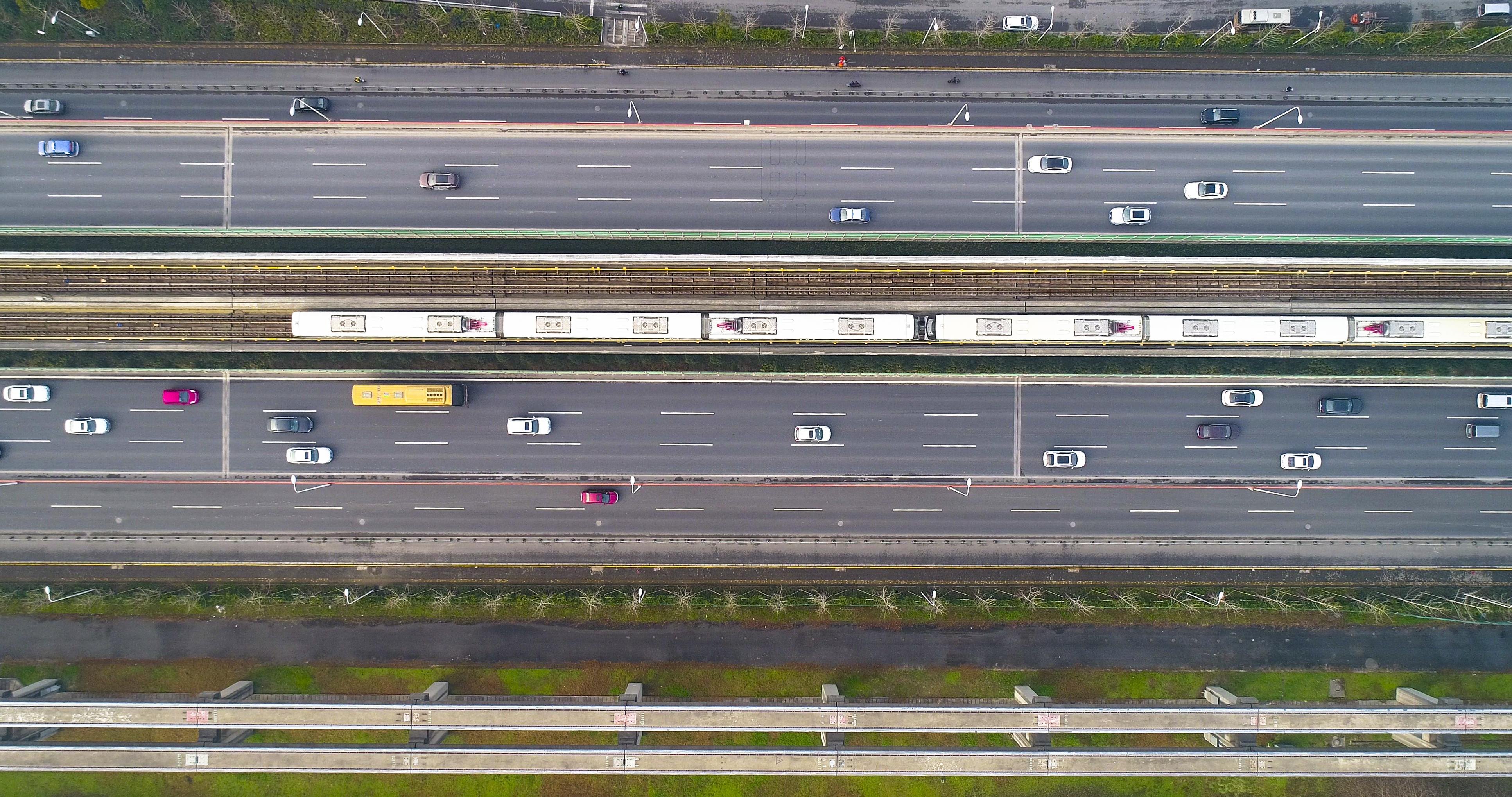 Overview of Cars driving on the highway