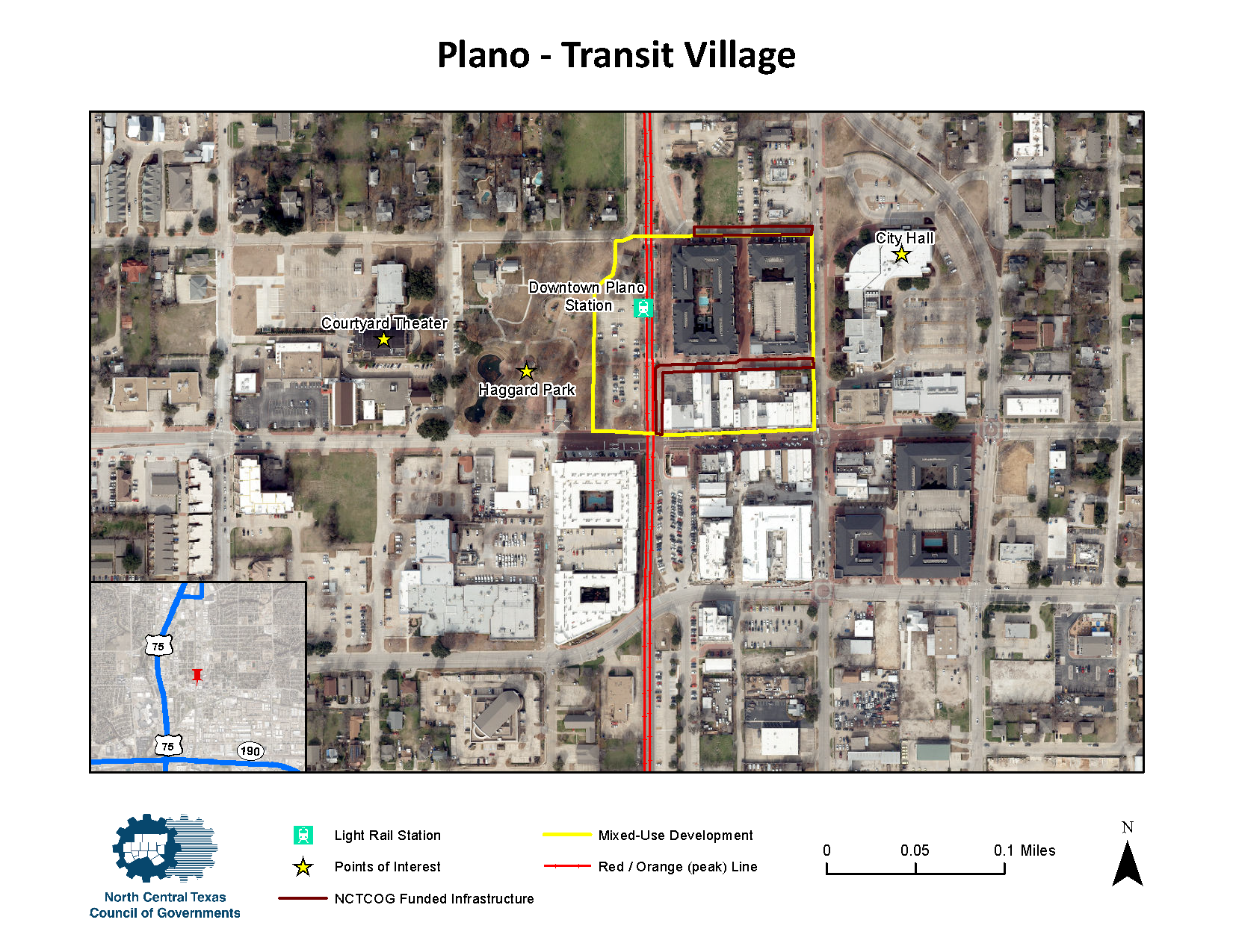 Plano Transit Village Map Overview