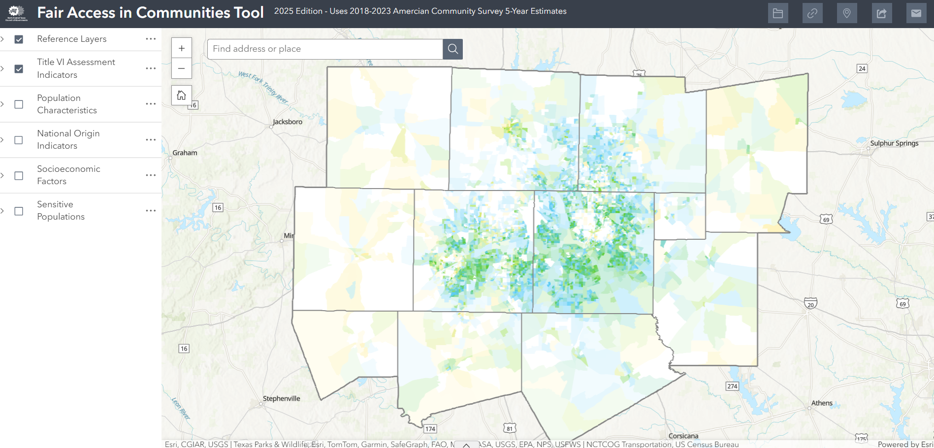 Map image that links to the Fair Access in Communities Tool