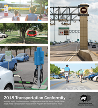 This is an image collage of transportation efforts for the Transportation 2018 conformity document