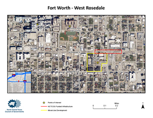 Fort Worth West Rosedale Map Overview