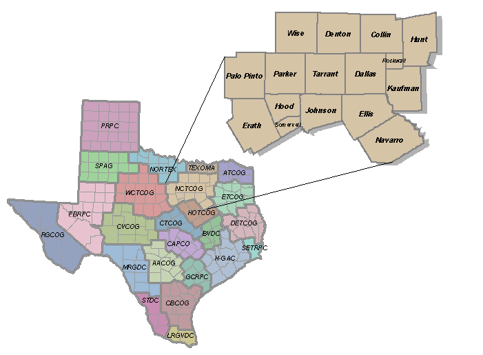 NCTCOG Region Map