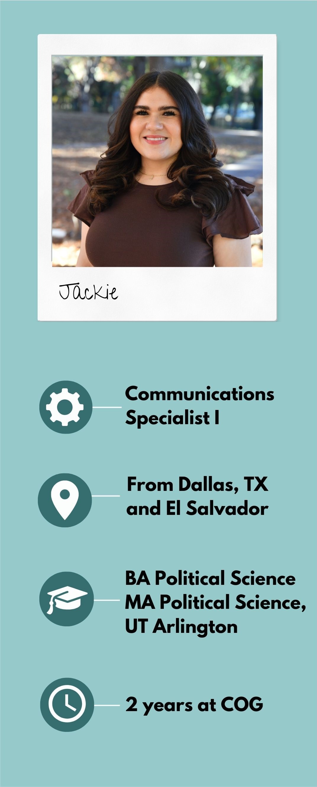 Photo of Jackie Castillo- Communications Specialist at NCTCOG