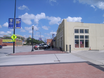 This is an image of a sidewalk near Texas Wesleyan University