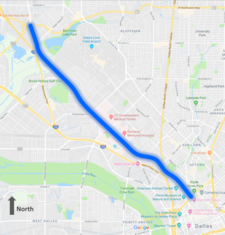 Map thumbnail of the Harry Hines Corridor in Dallas, Texas