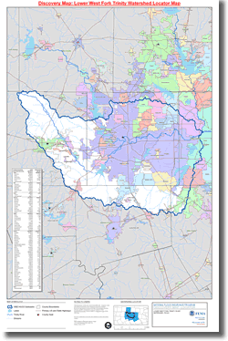 Lower West Fork Trinity Watershed Locator Map - Click to open