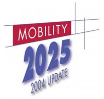 The logo for Mobility 2025 -2004 Update