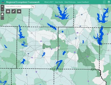 Small map preview linked to Regional Ecosystem Framework active viewer tool