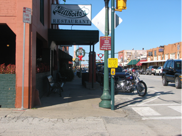 Retail shops and street parking in downtown Grapevine