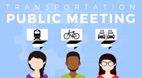 This is an image with text "Transportation public meeting"