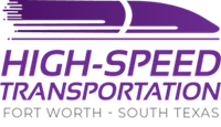 High-Speed Transportation logo for the Fort Worth to South Texas high speed rail study
