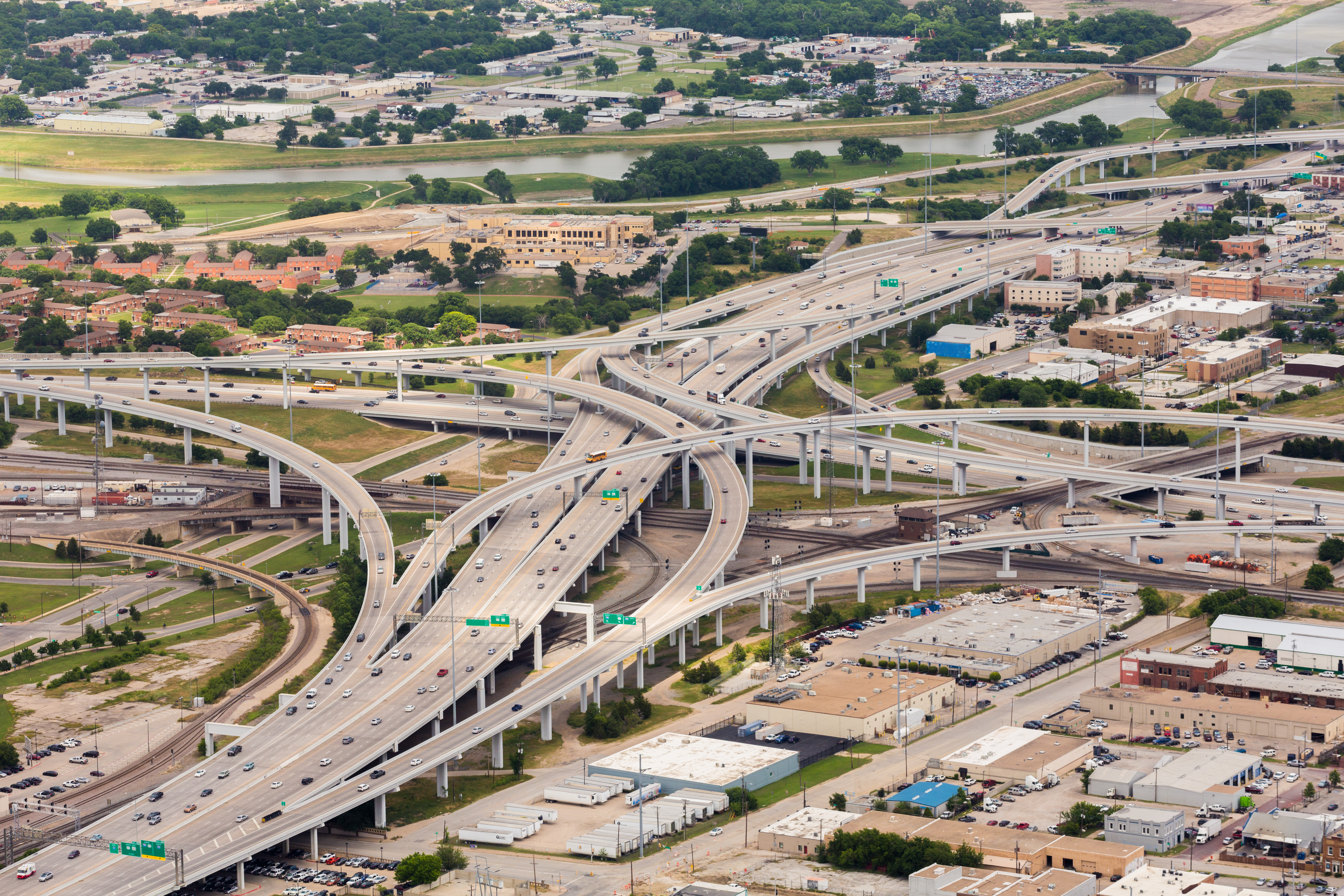 Drone view of Texas Highway Overpass