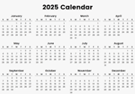 2025 Calendar Year Calendar